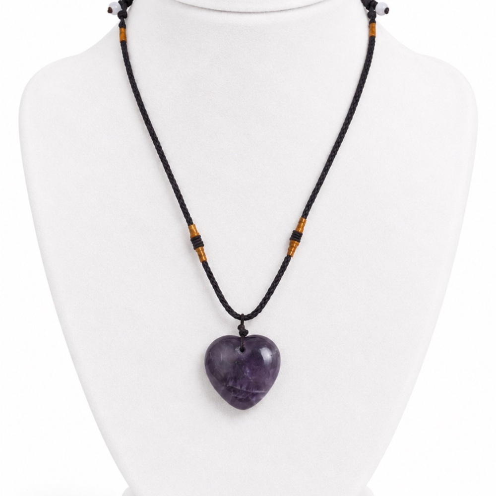 AMETHYST Gemstone Heart Necklace 💥🆕💥